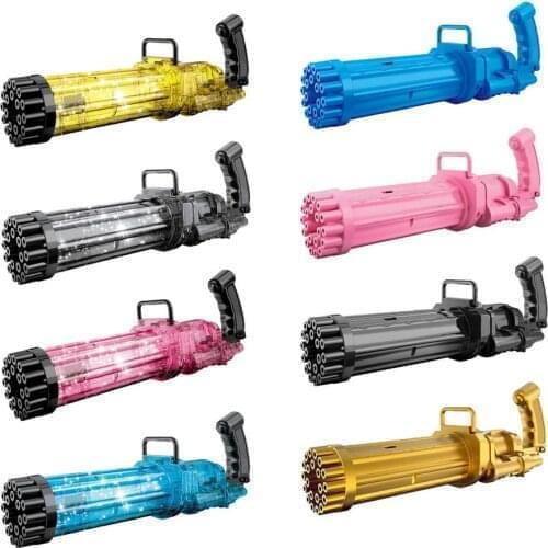 Summer Bubble Gun Toy 15.5Inch Gatling Bubble Machine Toy 21 Holes Bubble Maker Toy Kids Outdoor Automatic Bubble Gun Toys