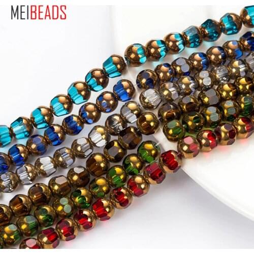MEIBEADS Crystal Glass Round Shape Spacer Colorful Crystal Glass Beads Accessories Fit Bracelet DIY Jewelry Making EY5185