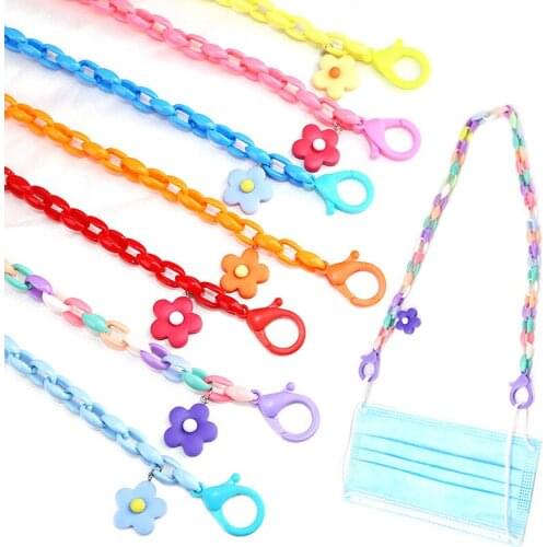 Fashion Acrylic Eyeglasses Chain For Children Anti-lost Flower Charm Face Mask Sunglasses Reading Glasses Lanyard Holder Strap