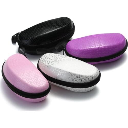 Fashion Leather Vintage Pattern Sunglasses Case Oversized Women Sunglasses Hard Case Zipper glasses case