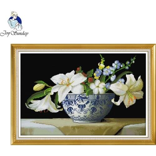 Joy Sunday Perfume lily Chinese Needlework DIY Cross stitch Embroidery kit Cross-Stitch decor paint Cross Stitch Needlework Set