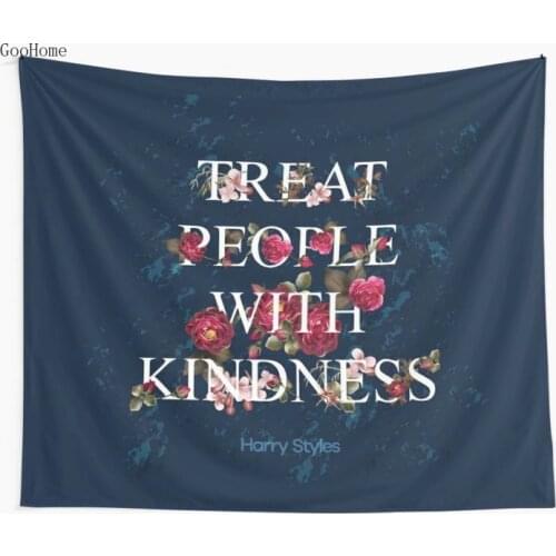 Treat People With Kindness - Harry Styles Wall Tapestry Cover Beach Towel Throw Blanket Picnic Yoga Mat Home Decoration