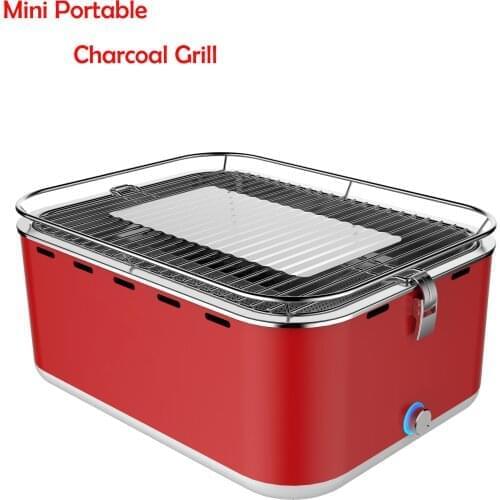 Tabletop Square Grill Portable Charcoal Grill Smokeless Grill Indoor and Outdoor BBQ Grill