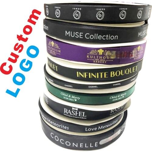Cheaper 6mm-100mm Custom Printed Flat Ribbon Personalized Logo Polyester Ribbon Wedding Birthday Satin Ribbons 100 yard /lot