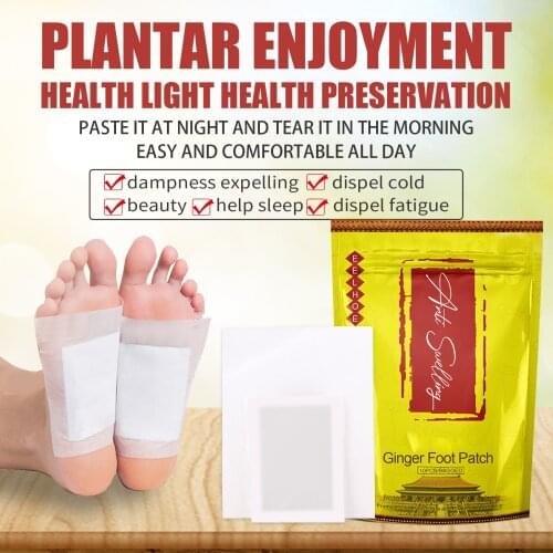 10Pcs Anti-Swelling Ginger Foot Detox Patch Foot Patches Pads Improve Sleep Quality Weight Loss Slimming Patch Health Care