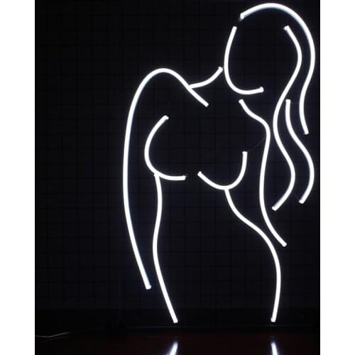 Custom Neon Sign Light Led Sexy Girl Human Body Visual Art bar Club Wall Hanging Flexible Lighting Decor White for Room
