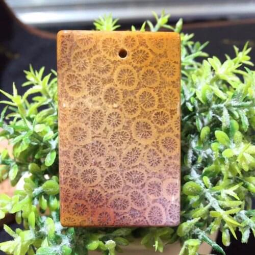 Rectangle shape natural Chrysanthemum stone beads natural Chrysanthemum stone pendant for woman wholesale