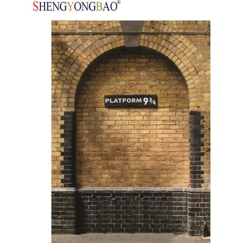 SHENGYONGBAO Art Cloth Heaven Photography Backdrop Brick Wall 9 3/4 Station Theme Photography Background SS-9051