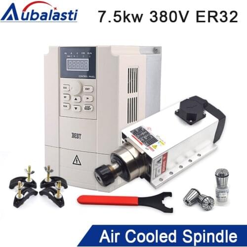 Spindle 7.5kw ER32 CNC Air Cooled Spindle Motor 380V 17A 7.5kw Inverter For CNC Milling Router Machine Tools Spindle