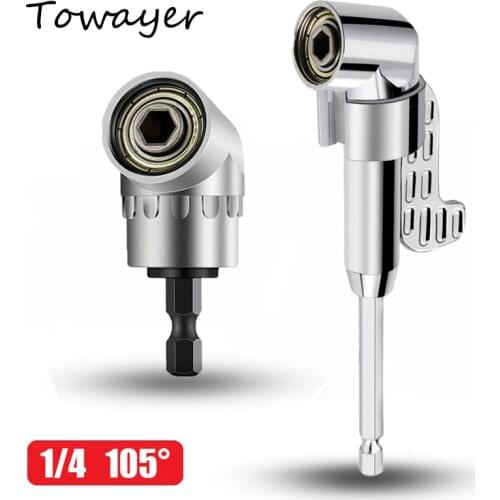 105 Degree Angle Screwdriver Set Holder Adapter Adjustable Bits Nozzles Angle Screw Driver Tool 1/4" Inch Magnetic Angle Driver