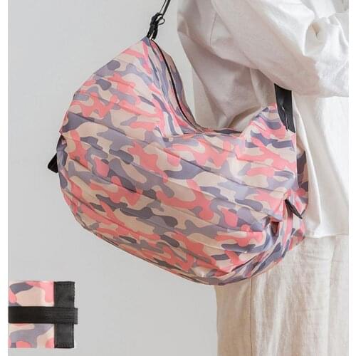 Foldable Shopping Bag Eco-friendly Reusable Thick Nylon Supermarket Travel Bag Organ Bag for Daily Life Large Capacity