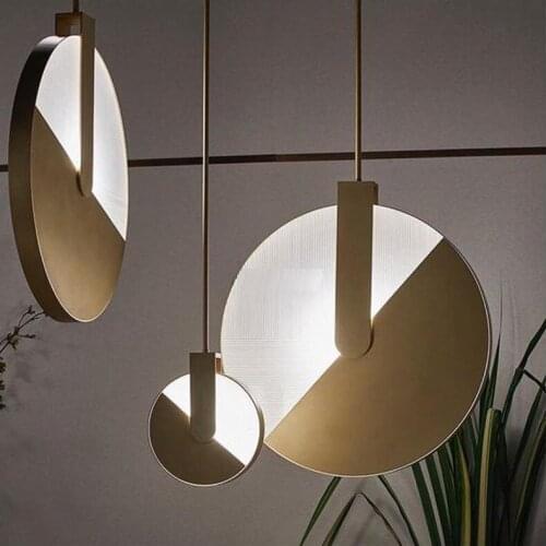 Post modern household chandelier dining room bedroom study rotatable round aluminum acrylic high light transmission lamp