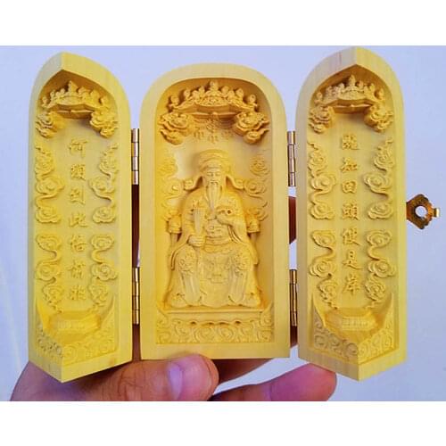 Sacred holy Talisman home Protection FENG SHUI Taoism Buddhism town gods CHENG HUANG YE Taoist priest Sculpture Wood carving