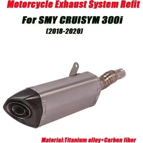 For SMY CRUISYM 300i 2018-2020 Motorcycle Tail Link Pipe Exhaust Muffler Tubes Removable DB Killer System Lossless installation
