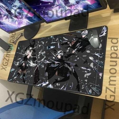 XGZ Anime NieR: Automata Cute Girl Custom Large Mouse Pad Black Lock Edge Computer Table Mat Speed Non-slip Coaster Carpet Xxl