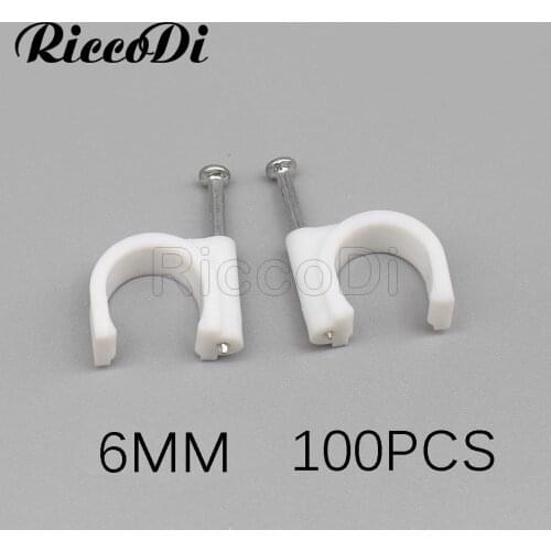 6MM Circle Path Circle cable clips cable nail wire clips 100PCS/bag 6mm cable clips Round white