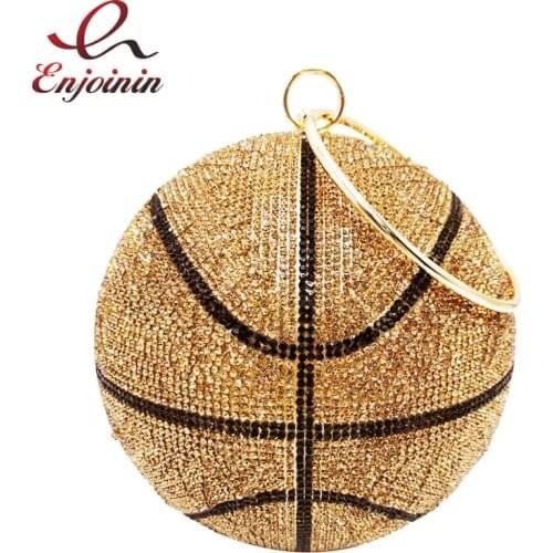 Luxury Basketball Diamond Party Evening Bag Purses and Handbag for Women Ball Shape Shoulder Chain Bag Clutch Bag Designer Bag