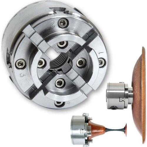 KP96 4-Jaw Self-Centering Chuck For Wood Lathe High Precision Woodworking Chuck 4 Inch