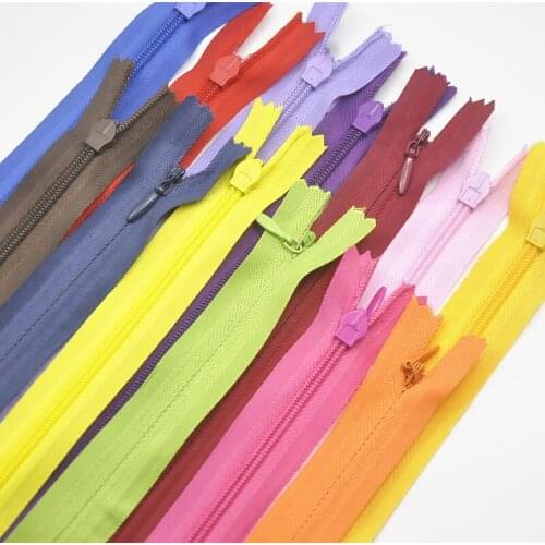 45pcs 3# 6inch 15cm mix color Long Invisible Zippers DIY Nylon Coil Zipper For Sewing Clothes Cushion Pillow Tailor Tool