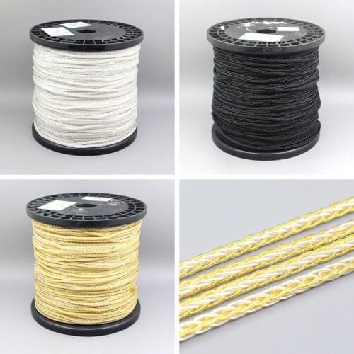 5m 8 Core OCC Silver Plated Semi-finished Earphone headphone Bulk Wire Cable For DIY Repair Custom LN007265