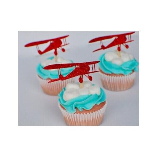 Glitter Airplane Silhouette cupcake toppers Bachelorette Hem night Party Supplies wedding birthday baby shower party toothpicks