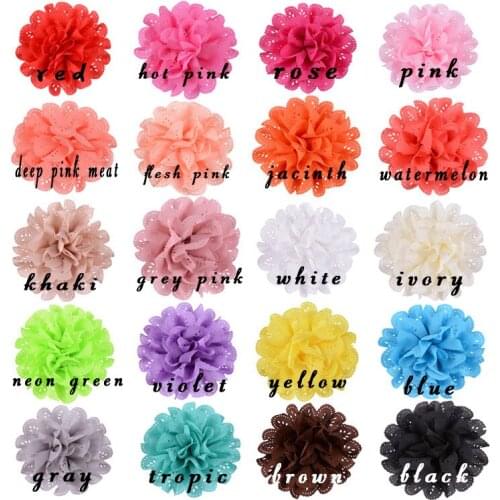 Nishine 30pcs/lot Big Eyelet Flowers for Kids Hair Clips Headband Diy Children Girls Apparel Hair Accessories