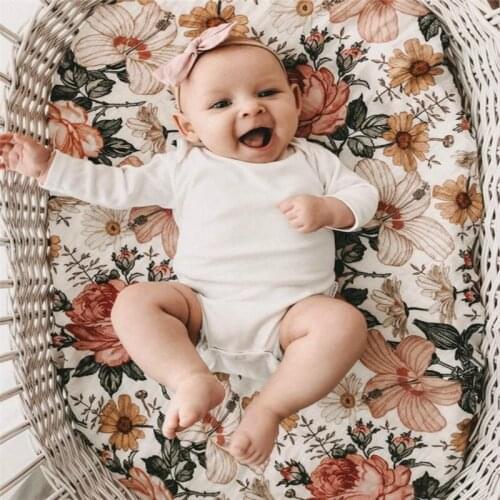 Newborn Cot Sheet Bassinet Mattress Pad Cover Kids Sheet Crib Sheets Baby Printed Elastic Detachable Cover Newborn Bedding Set