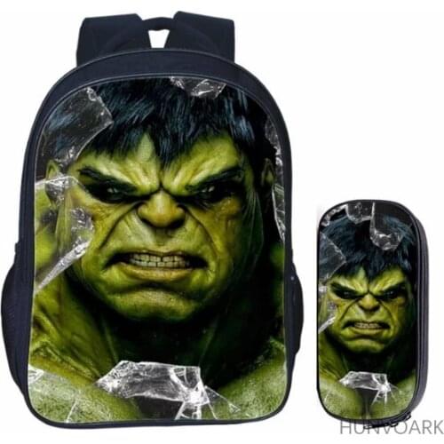 Disney Kids Backpacks 2pcs/ste Hulk Girls Boys Cartoon Children School Bag Primary Cute Zipper Mochila infantil Gift