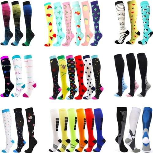 Dropship Compression Socks Men Women Sports Knee High Stockings For Medical Varicose Veins Compression Socks For Anti Fatigue