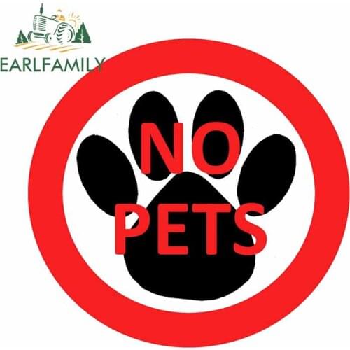 EARLFAMILY 13cm x 12.4cm for No Pets DIY Car Stickers Custom Printing Decal Waterproof Car Door Protector For JDM SUV RV