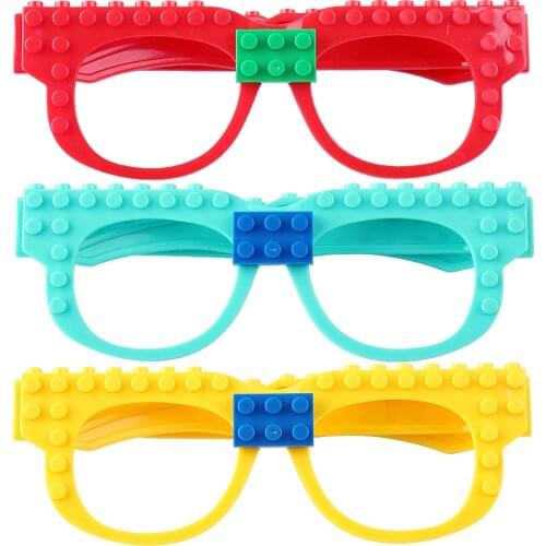 HUIQIBAO Funny Glasses Frame Baseplate Building Blocks City Figures Classic DIY Brick Base Plate Educational Toy For Children