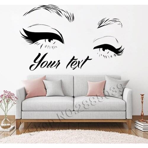 Custom Beauty Vinyl Sticker Eyebrows Beauty salon Art Decal Salon Decoratie Poster makeup Salon Decals Murals Custom text LL153