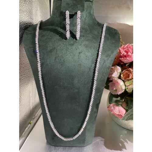 Janekelly2 pcs Bridal Zirconia Full Jewelry Sets For Women Party, Luxury Dubai Nigeria CZ Crystal Wedding Jewelry Sets