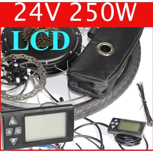 24V 250W LCD Electric Bike Disc brake kit ,DC hub motor conversion kits ,ebike kits ,Front wheel or rear wheel