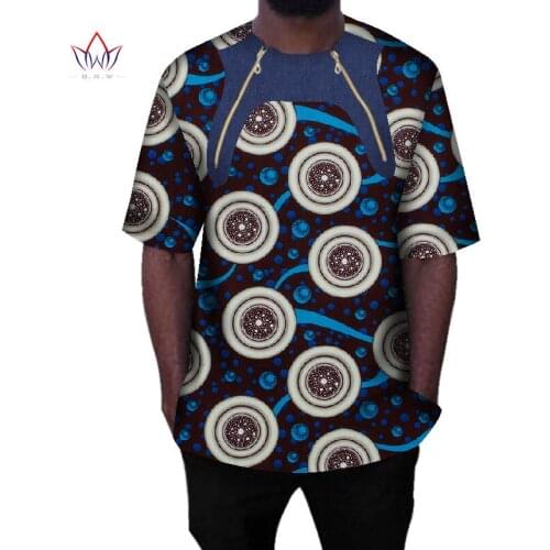 2021 Summer African Men shirt Traditional Print Cotton African Clothing Dashiki Pachwork fabric Men Wedding Shirt WYN393