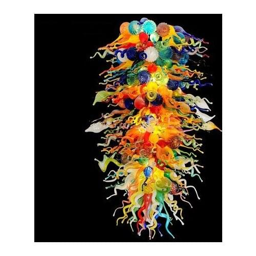 Murano Glass Chandeliers with LED lights Style Colored LED Hand Blown Glass Chandelier High Quality