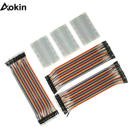 Breadboard Solderless with Jumper Cables 400 Pin Prototype PCB Board Dupont line/wire Jumper Wires for Arduino Raspberry pi