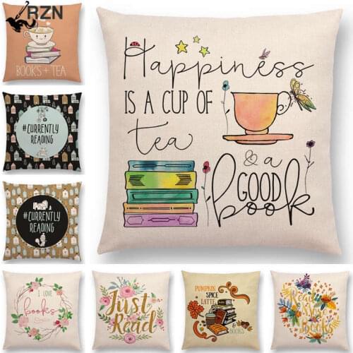 Enjoy Life Reading Books Sofa Pillow Case Good Time Gorgeous Words Decorative Letters Cushion Cover Tea Time