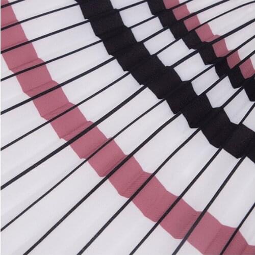 Newly Stripe Printed Pleated Fabric Good Drapery for Dress Skirt Trousers