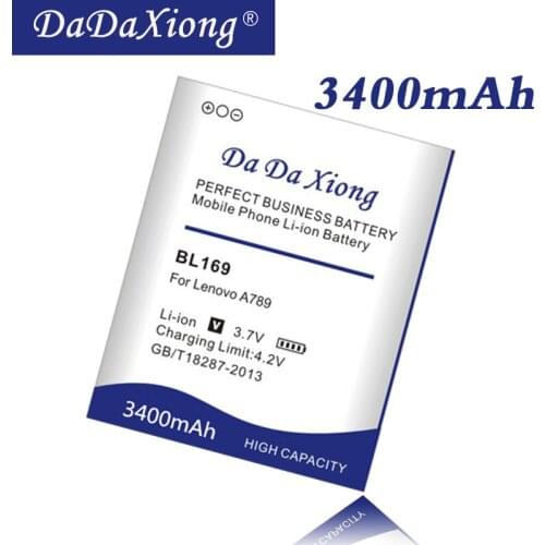 Original Da Da Xiong 3400mAh BL 169 BL169 Battery for Lenovo A789 P70 S560 Cell Phone battery