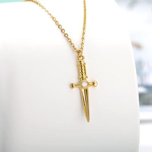 Sword Necklace High Quality Vintage Classic Pendant Charm Fantasy Jewelry Excalibur Blade Slay Fashion Men Women Gifts Gothic