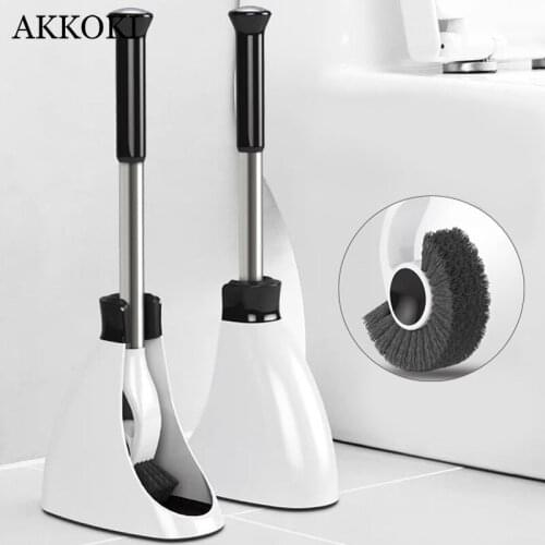 Toilet Cleaning Brush Stainless Steel Handle Holder Floor-Standing with Base Bathroom Accessories WC Decoration Set Tools