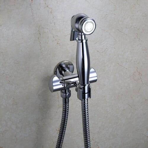 Bidet Faucets Wall Chrome Brass Cold Water Toilet Corner Valve Handheld Hygienic Shower Head Wash Car Pet Sprayer Airbrush Taps