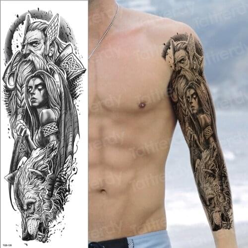 Temporary tatoo men large black waterproof temporary sleeve tattoo large full arm sleeves boy tatoo fake sexy for boy body art
