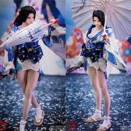 LIFS-19CL04 1:6 Womens clothing, kimono, Japanese style, short kimono / bath dress accessories, 12-inch female model