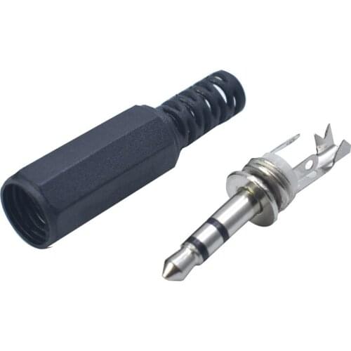 10Pcs/lot 3.5mm 2/3/4 Pole Audio Jack Plug Headphone male Connector 3.5mm jack plug 3.5 Mono/stereo plug Black Plastic Housing