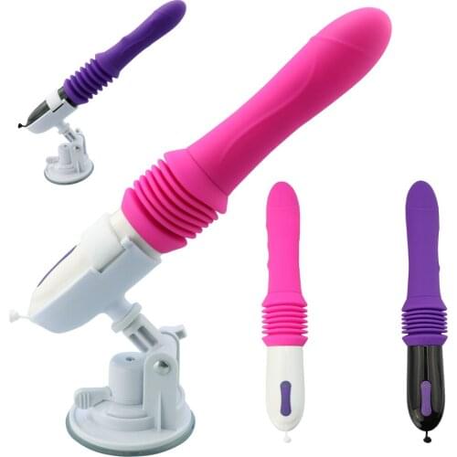 10 Speed Telescopic Dildo Vibrator Sex Toys For Woman Suction Cup Pumping Gun G Spot Stimulation Massager Female Masturbator