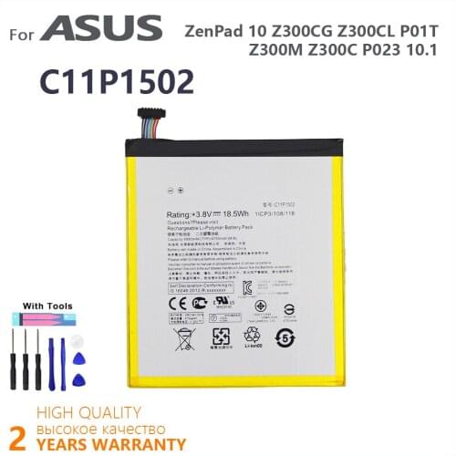 100% Original 4890mAh C11P1502 Tablet PC Battery For ASUS ZenPad10 Z300C Z300M Z300CG Z300CL P023 P01T 10.1 Batteries With Tools