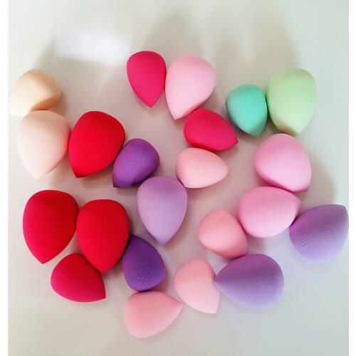 100pcs/set Smooth Cosmetic Puffs Dry Wet Use Makeup Foundation Sponge Beauty Face Care Tools Accessories Water-drop Shape Mix