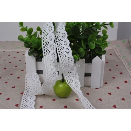 200 Yard 100% White Cotton Lace Crochet Ribbon Wedding Sewing Bridal Bow wholesale .Free shipping!Lace Trim Edging Wedding